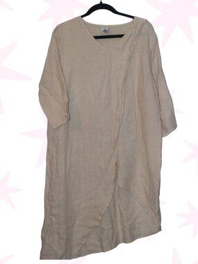 Match Point USA 100% linen draped tunic/mini dress M